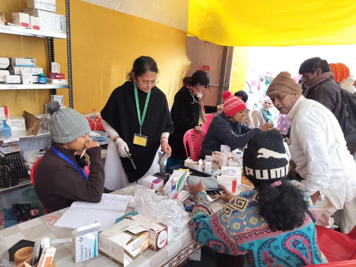 Medical camp during Kumbhmela 2025, Prayagraj — serving devotees and pilgrims